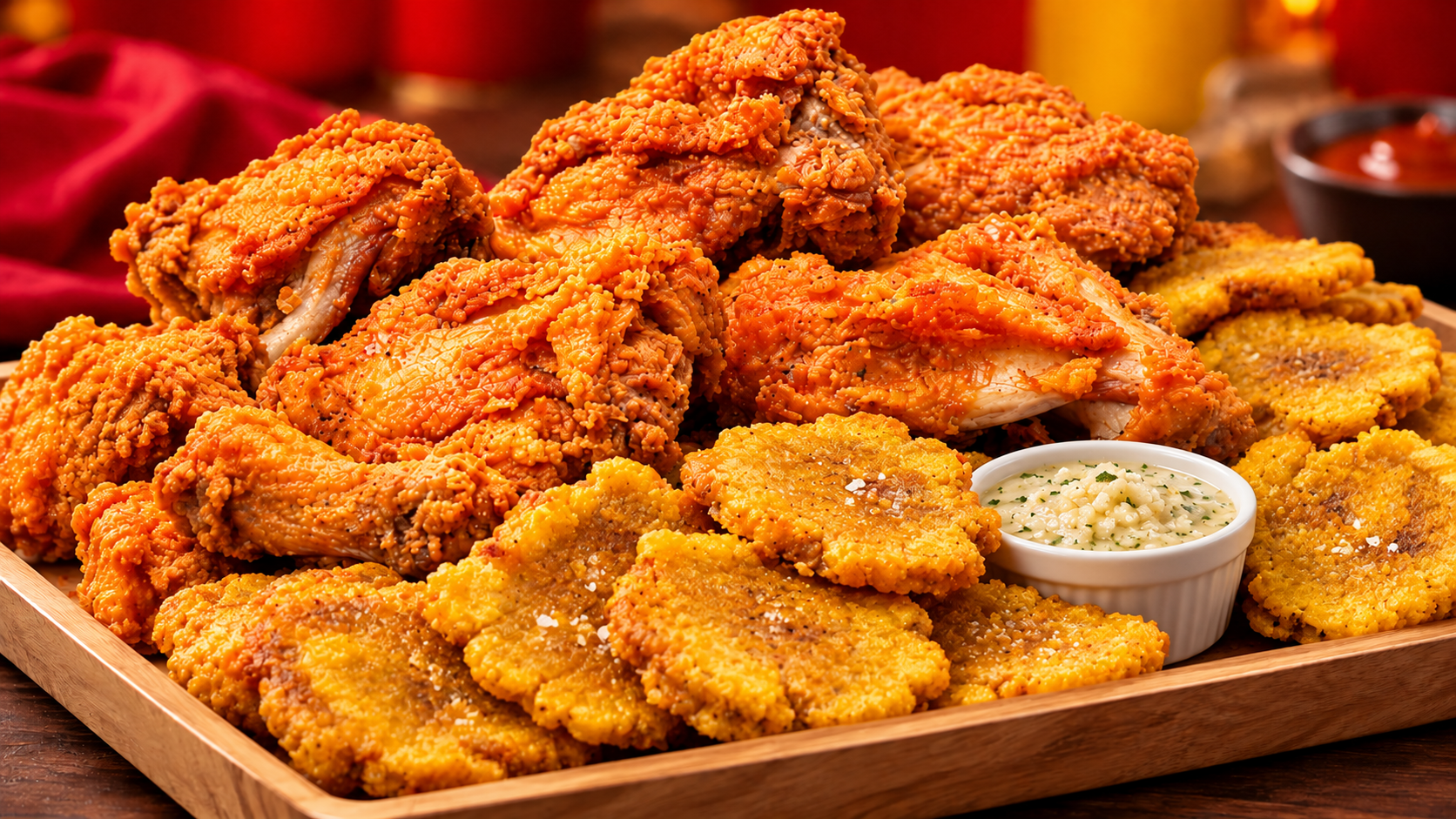 Fried Chicken with tostones